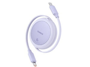 [P10364500511-01] Baseus Free2Pull Mini 1m USB-C to USB-C 60W Charging Cable – Purple