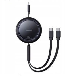 [P10318602111-00] Baseus Bright Mirror 2-in-1 Type-C to C+C 1m Fast Charging Cable 100W – Black