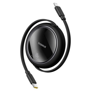 [P10364501111-00] Baseus Free2Pull 1m USB-C to Lightning 20W Retractable Cable – Black