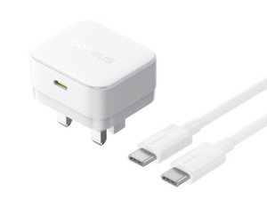 [P1011160E213-Z2] Baseus Palm Fast Charger 1C 30W - Moon White (with Baseus Cable USB-C to USB-C 60W)