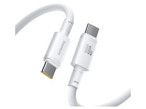 [E0426V01] Baseus New Braided Fast Charging Cable USB-C to USB-C 100W 1m - White