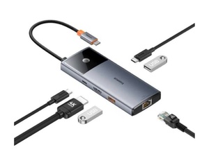 [B00061802813-00] Baseus Metal Gleam II 6-in-1 USB HUB - Space Grey
