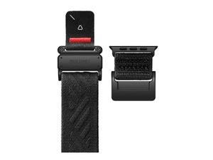 [C03-TI-SL-BK] AULUMU C03 Titanium Alloy Mag Buckle Nylon Strap For Apple Watch 42/44/45/46/49mm - Black