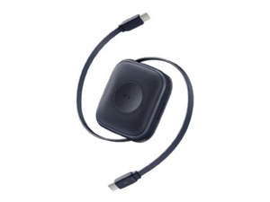 [E0428500] Baseus 100W Retractable Fast Charging Cable with Built-in Apple Watch Wireless Charger - Black